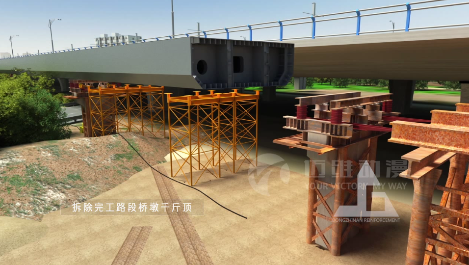 太湖大道桥梁顶推工程施工三维动画