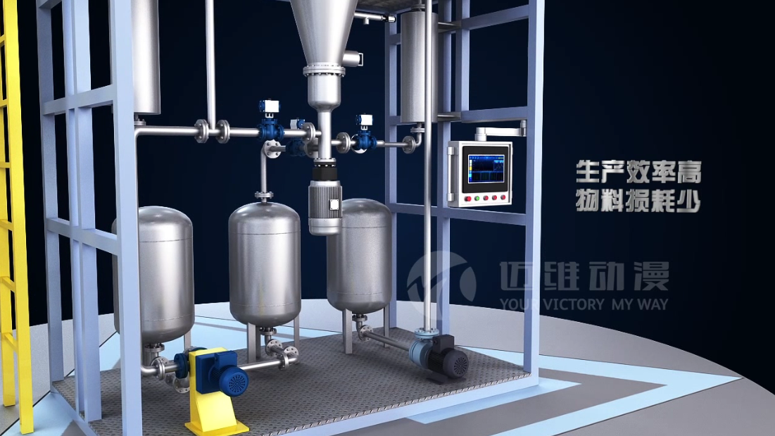 聚合物分离装置系统原理三维动画
