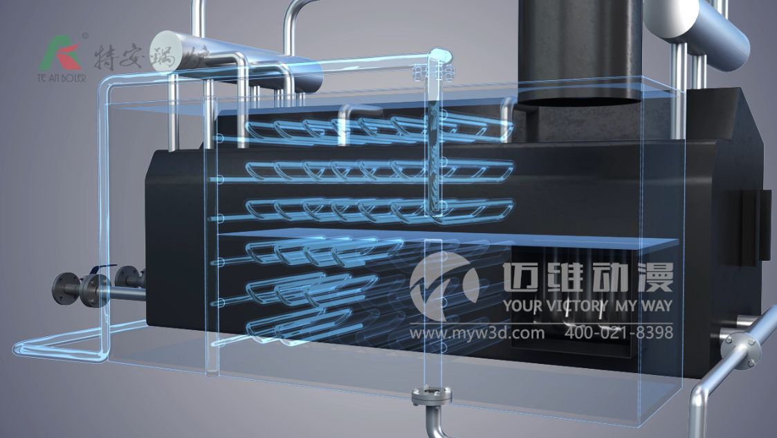 浙江东阳市特安锅炉有限公司与迈维动漫签约制作燃油蒸汽发生器产品演示三维动画(图2)