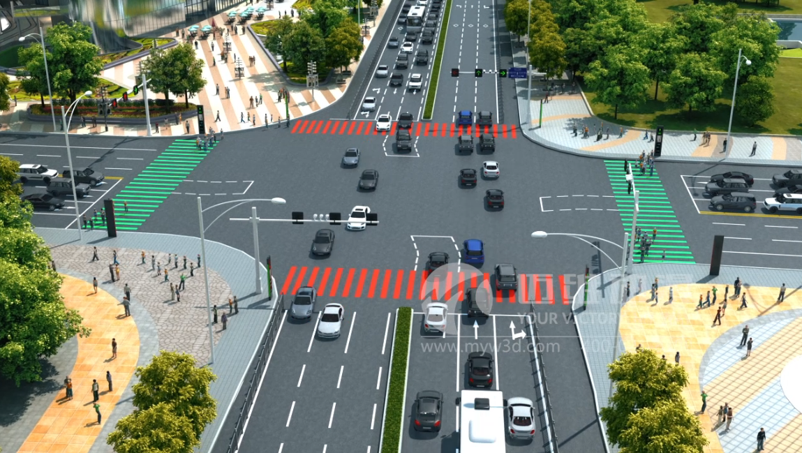 智慧交通系统原理3D动画