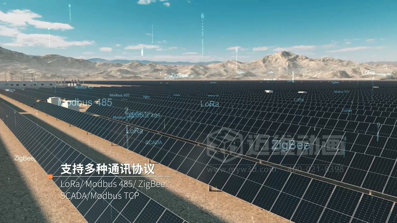 单排竖装平单轴跟踪支架3D动画展示(图6)