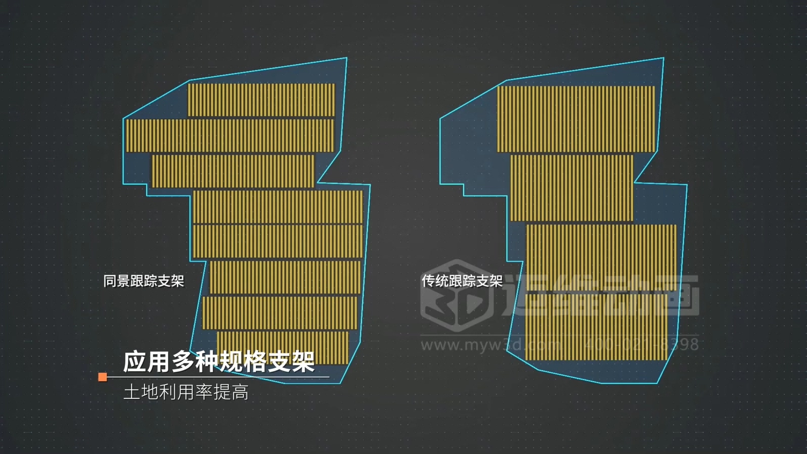 单排竖装平单轴跟踪支架3D动画展示(图8)