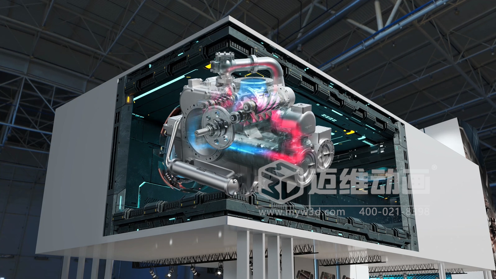 裸眼3D动画震撼来袭，开启空压机炸裂视觉之旅！(图1)