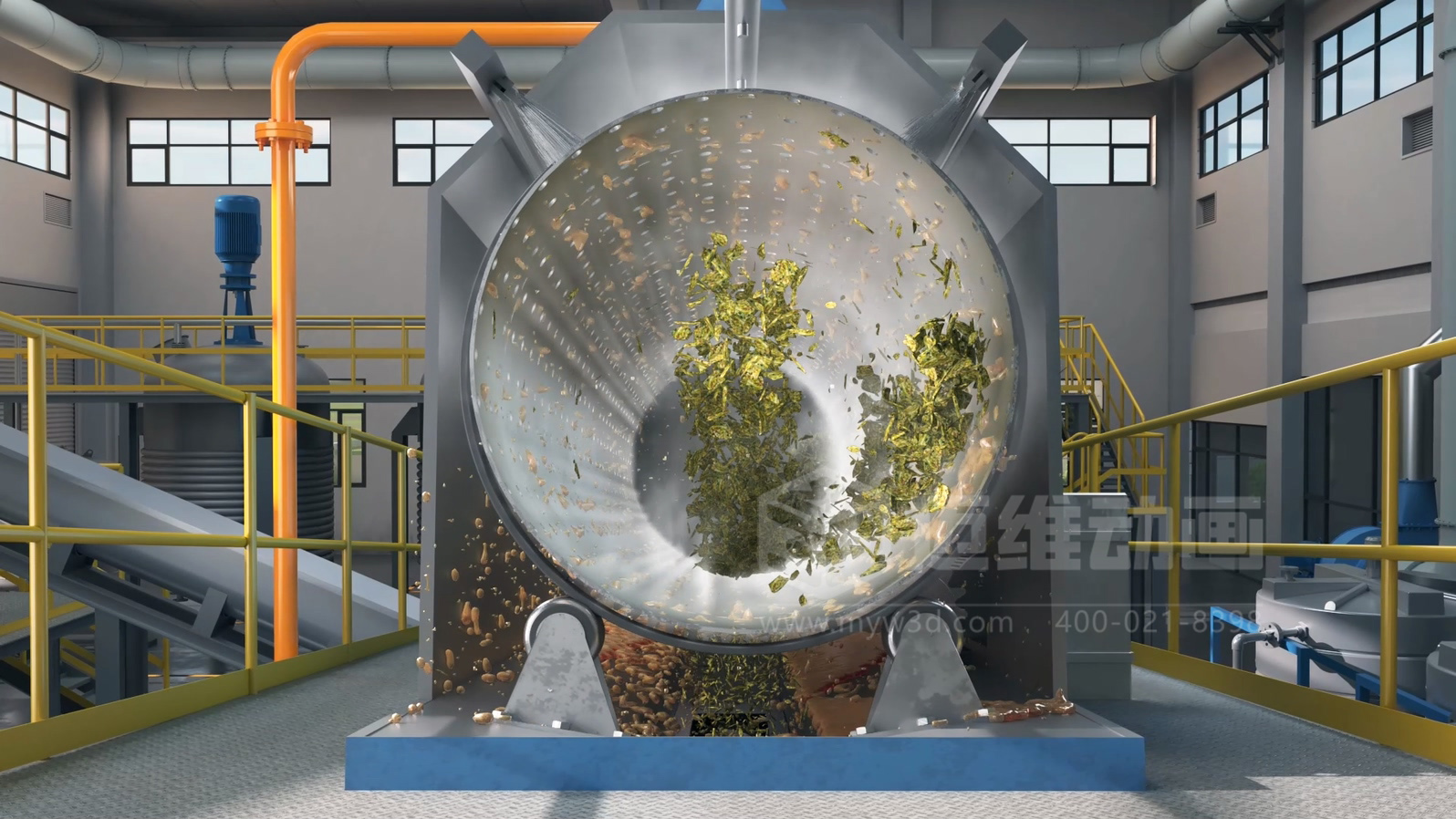 餐厨垃圾处理工艺三维动画(图4) 餐厨垃圾处理工艺三维动画(图4)