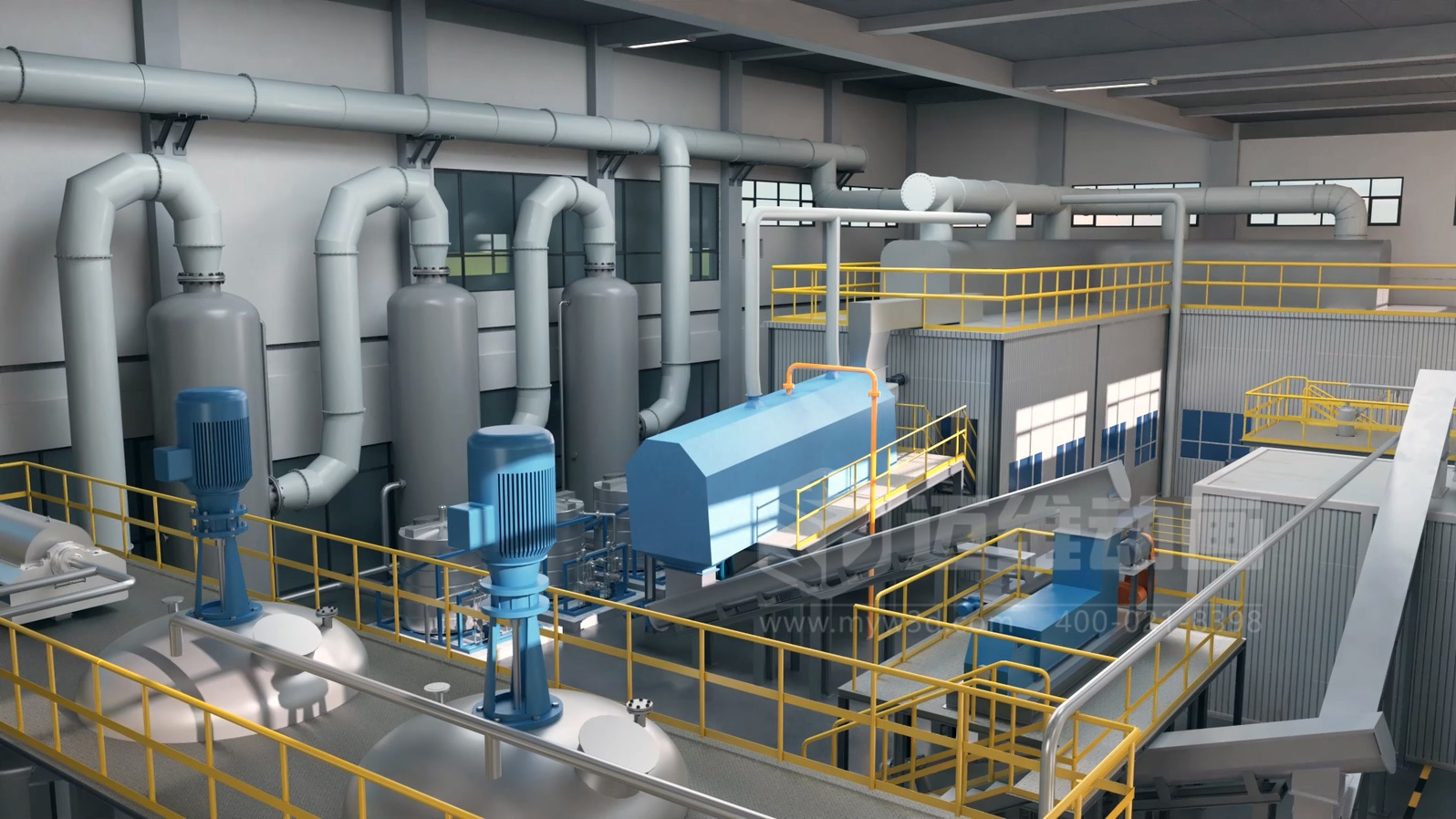 餐厨垃圾处理工艺三维动画(图2) 餐厨垃圾处理工艺三维动画(图2)