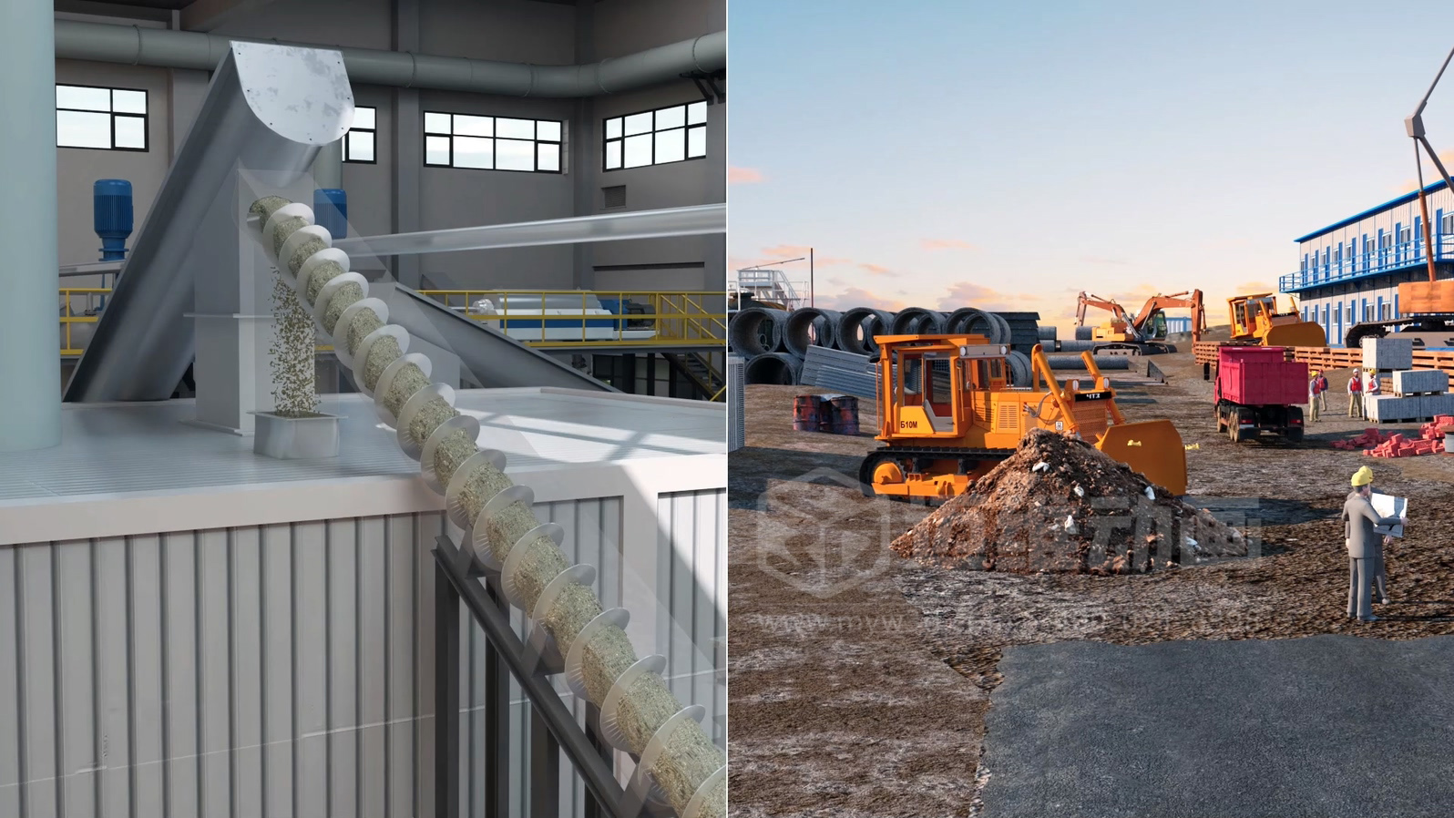 餐厨垃圾处理工艺三维动画(图7) 餐厨垃圾处理工艺三维动画(图7)