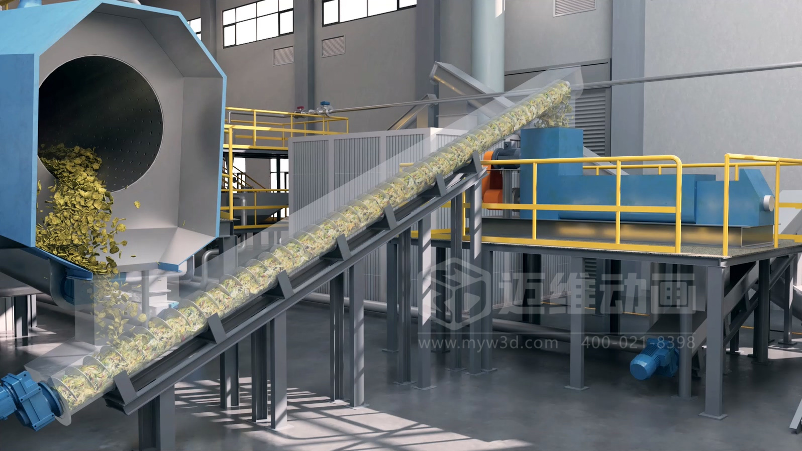 餐厨垃圾处理工艺三维动画(图6) 餐厨垃圾处理工艺三维动画(图6)