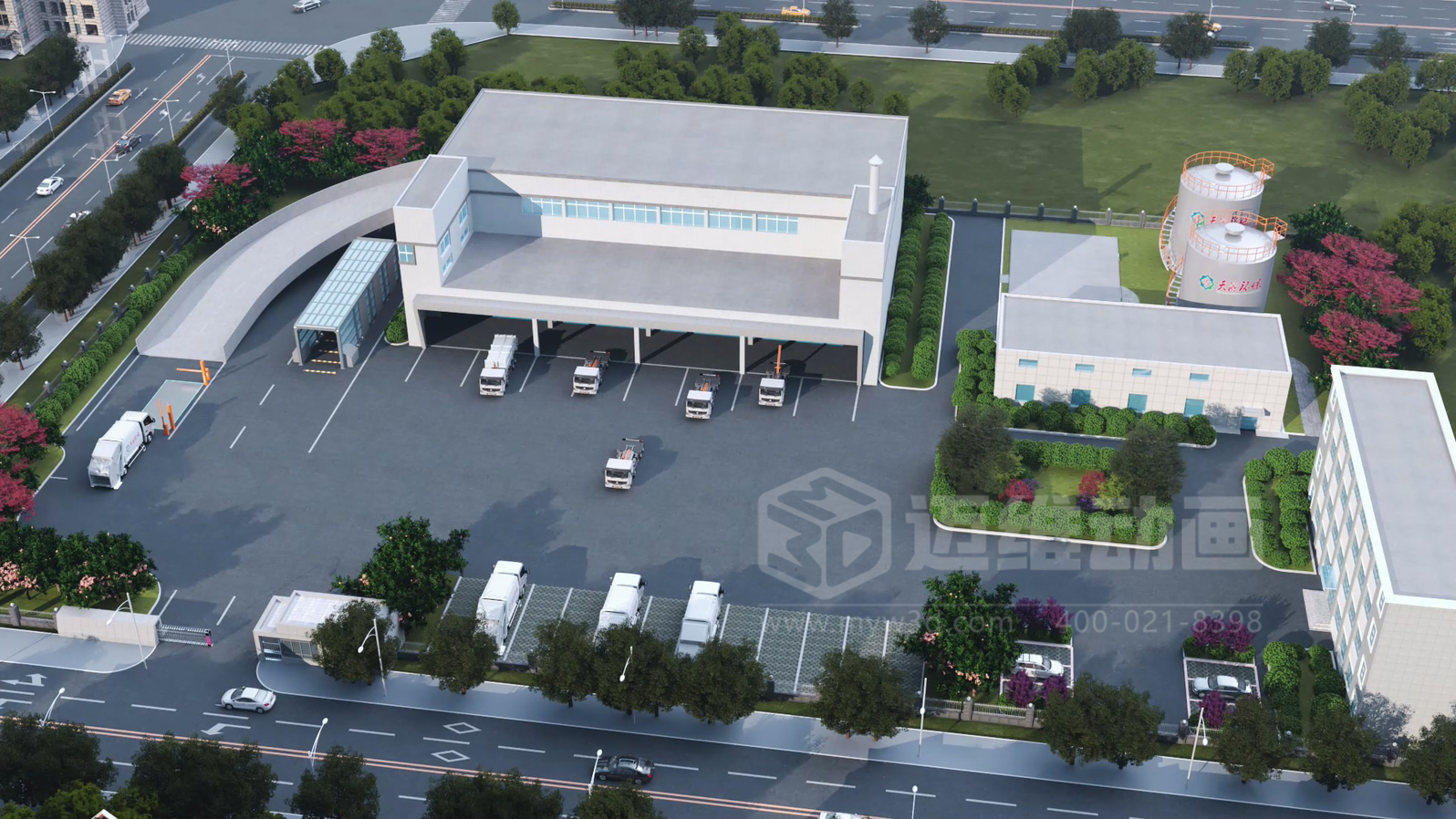 环卫一体化处理工艺三维动画(图1) 环卫一体化处理工艺三维动画(图1)