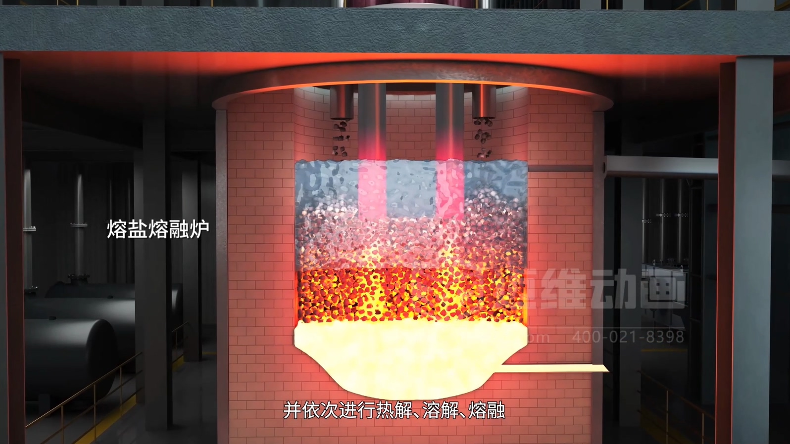 生活垃圾焚烧飞灰熔盐熔融资源化工艺技术三维动画(图5) 生活垃圾焚烧飞灰熔盐熔融资源化工艺技术三维动画(图5)