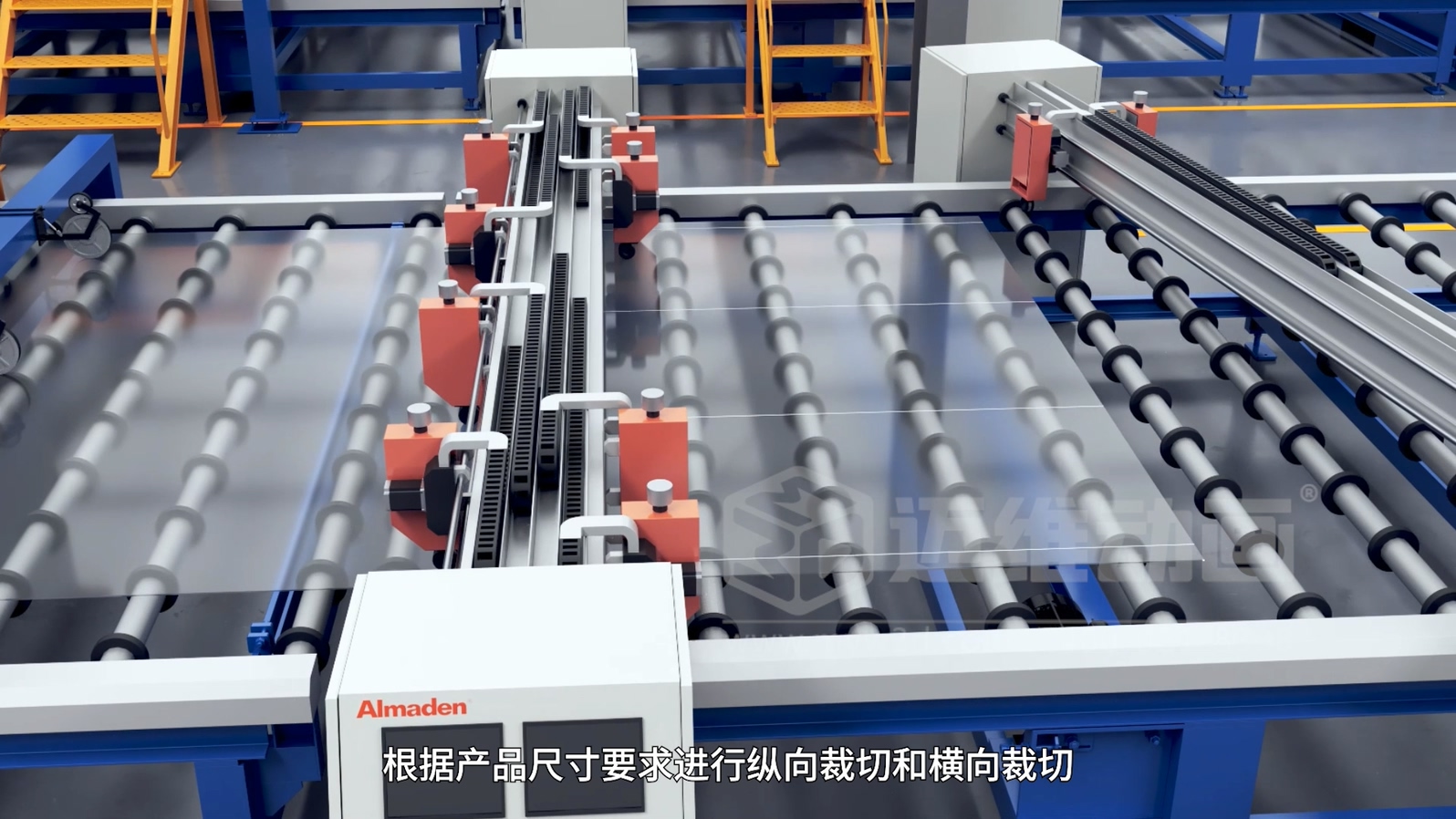 光伏玻璃工业自动化生产线三维动画(图6)