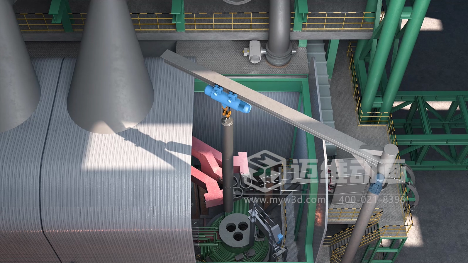钢包炉外精炼生产工艺流程三维动画展示(图3)