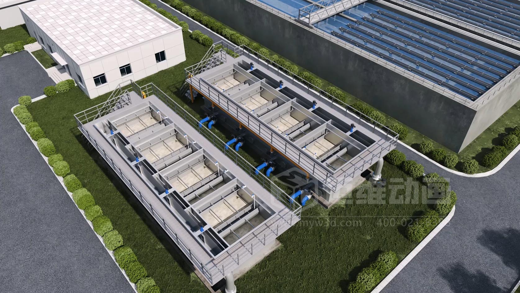 二次供水-水处理行业过滤装置三维动画全场景解决方案(图1)