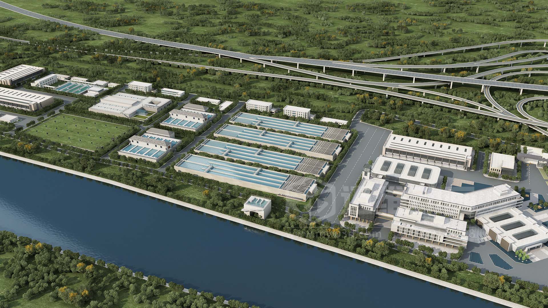 二次供水 - 水处理行业絮凝反应装置三维动画(图1)