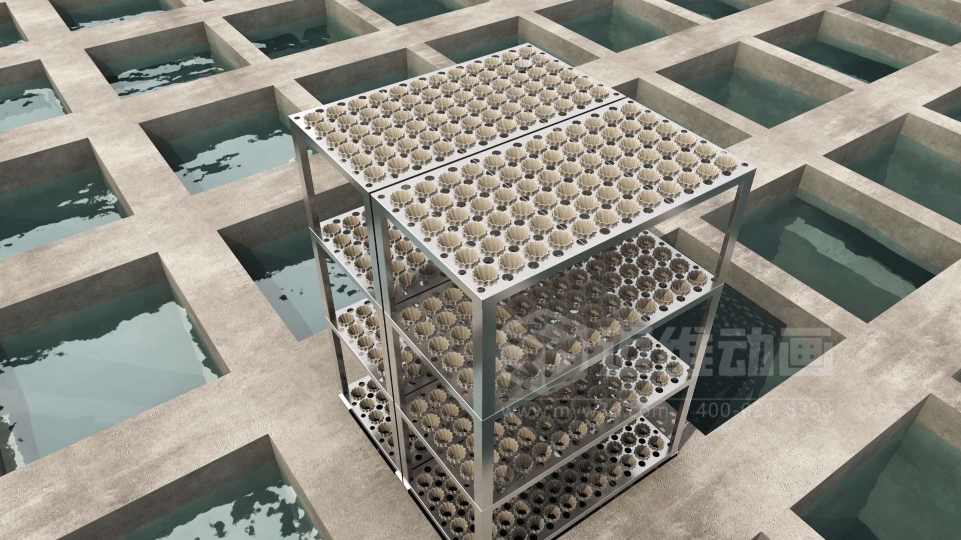 二次供水 - 水处理行业絮凝反应装置三维动画(图3)