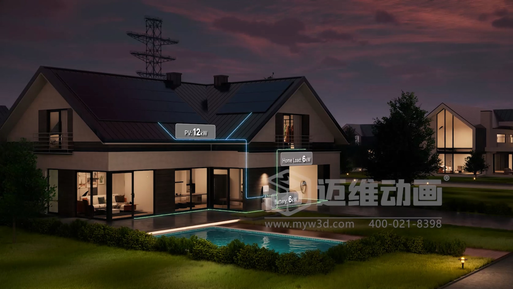 单相低压混合储能逆变器三维动画行业解决方案｜迈维动画(图4)