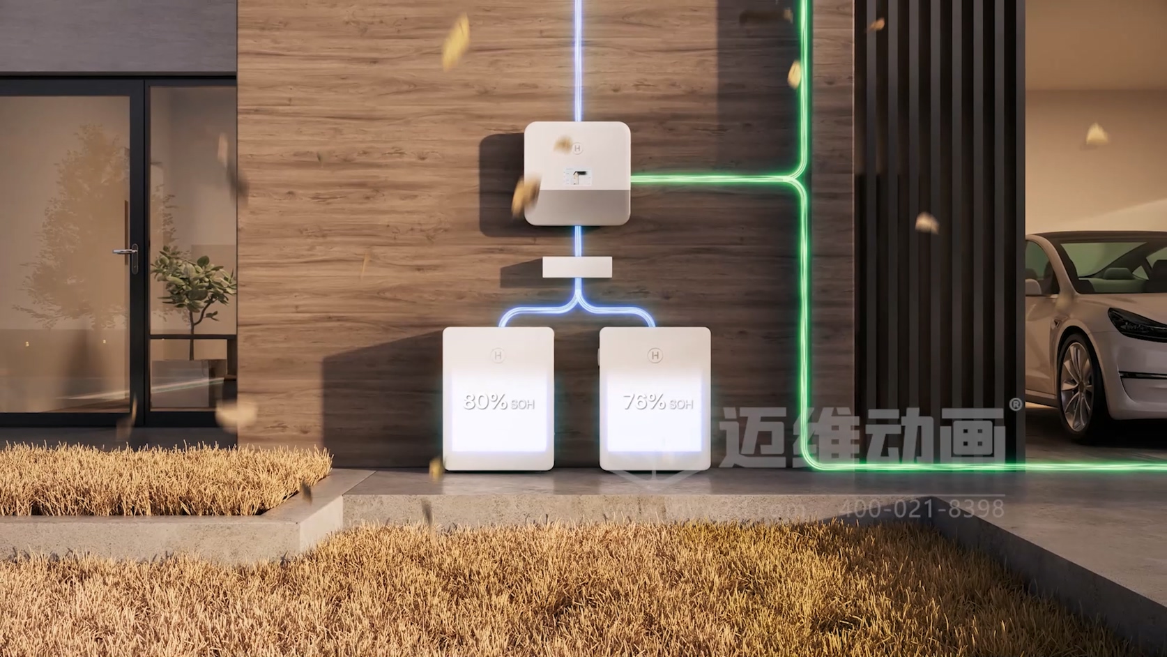 单相低压混合储能逆变器三维动画行业解决方案｜迈维动画(图6)