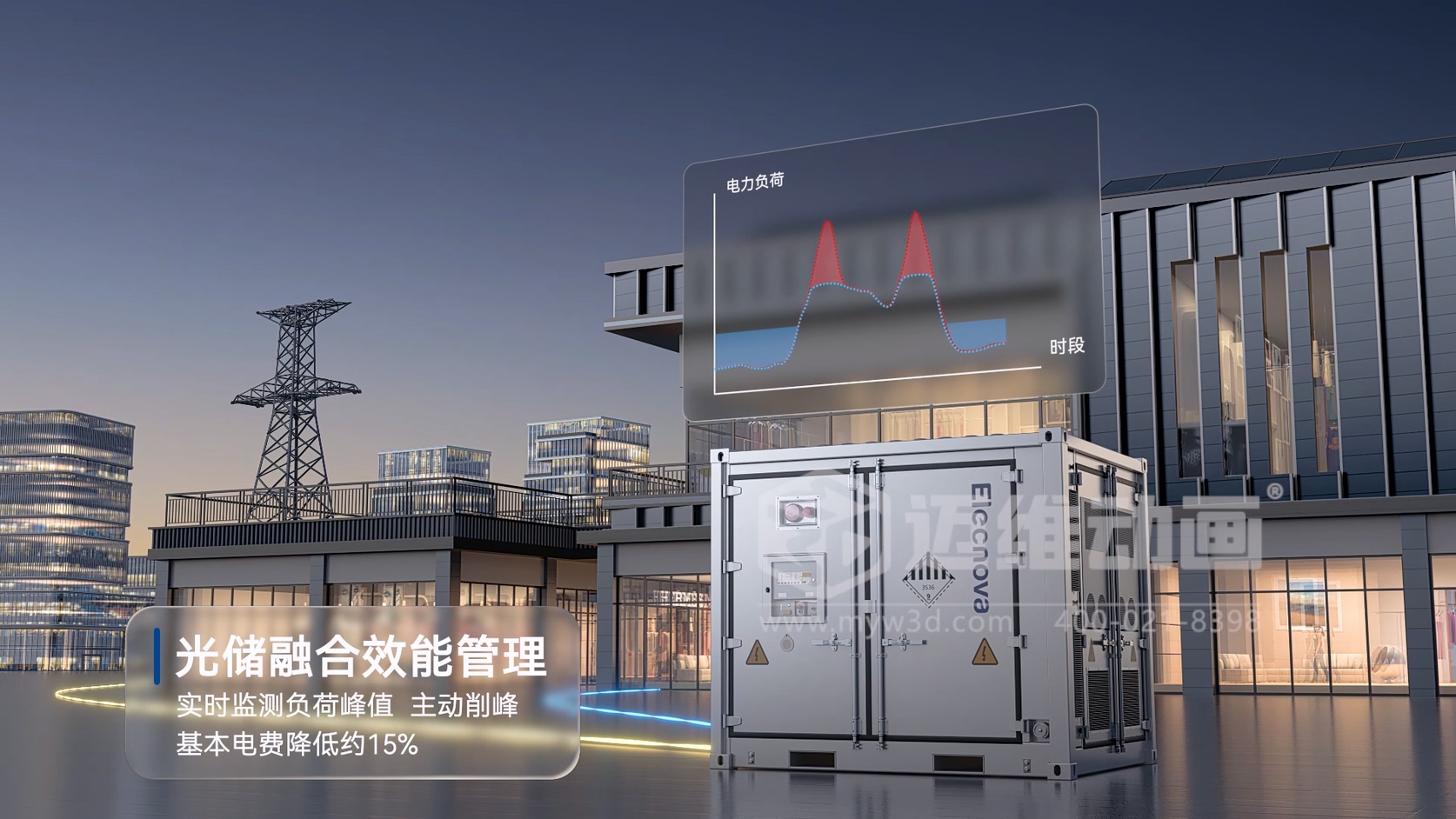一体式并离网储能集装箱三维动画行业解决方案(图3)
