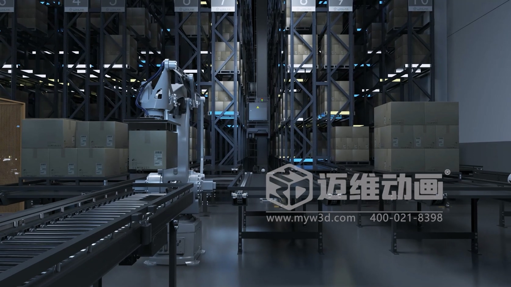 智慧仓储物流车间三维演示效果图
