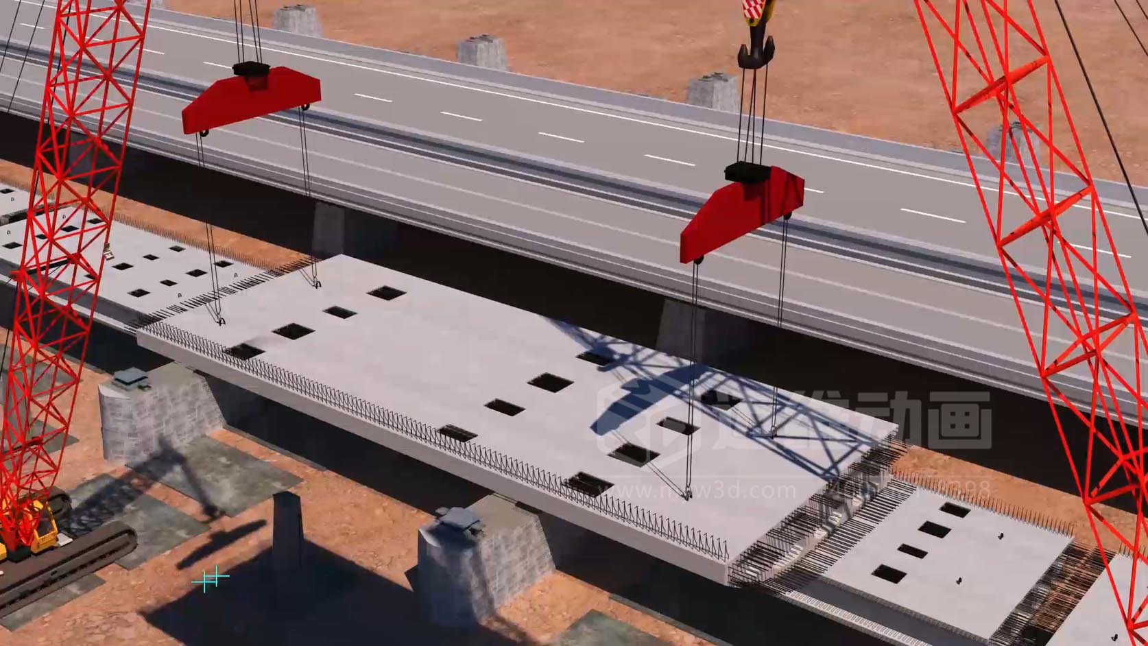 公路改建工程施工三维效果图