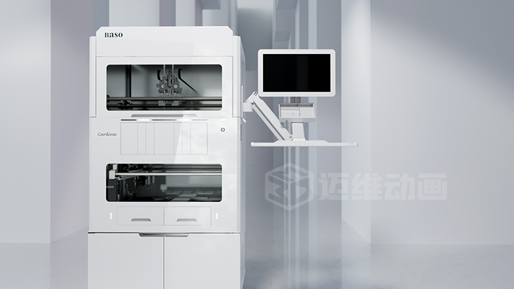 全自动化血型分析仪设备三维动画 全自动化血型分析仪设备三维演示效果图